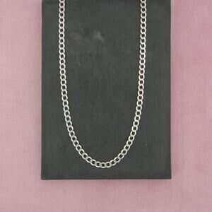 sterling silver mens italian 7mm curb chain necklace size 24.25in